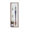 Bortoletti entwined Murano glass dipping pen set featuring elegant, colorful glass pens with intricate design details.