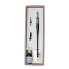 Bortoletti entwined Murano glass dipping pen set with vibrant alexandrite-colored glass tips and elegant handcrafted design.