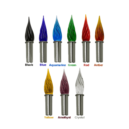 Amber glass nibs by Bortoletti, elegant glass writing tools with smooth tips for artistic calligraphy and detailed writing.
