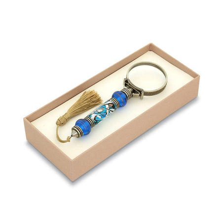 Bortoletti - Murano Glass Handle Magnifying Glass with Silver Leaf and Tassel - Papier Plume