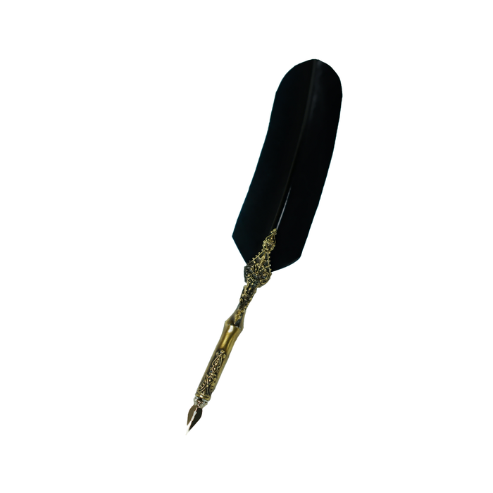 Le Potier D'Etain - Feather Ink Quills - Bronze Filgree - Papier Plume