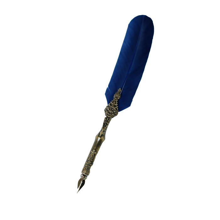 Le Potier D'Etain - Feather Ink Quills - Bronze Filgree - Papier Plume