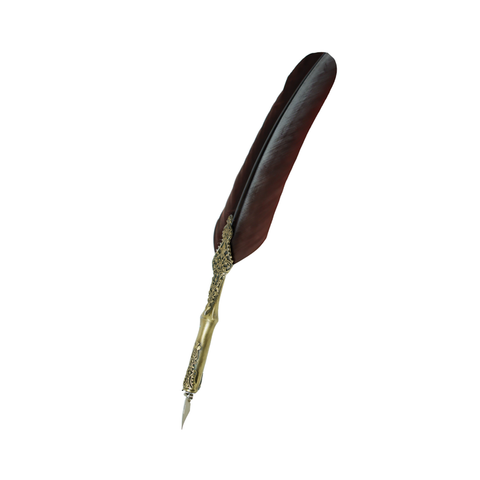 Le Potier D'Etain - Feather Ink Quills - Bronze Filgree - Papier Plume