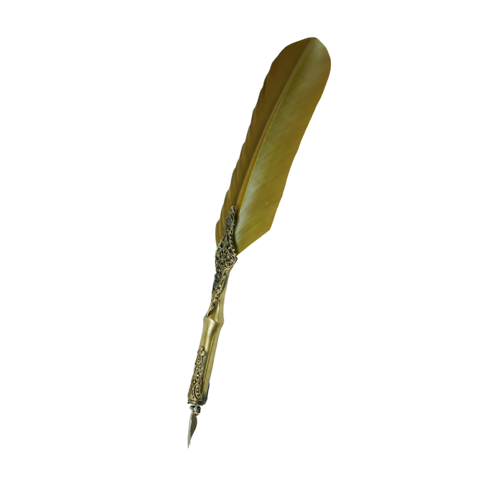 Le Potier D'Etain - Feather Ink Quills - Bronze Filgree - Papier Plume