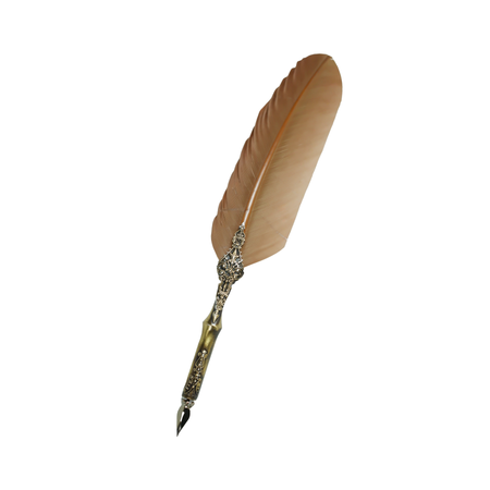 Le Potier D'Etain - Feather Ink Quills - Bronze Filgree - Papier Plume