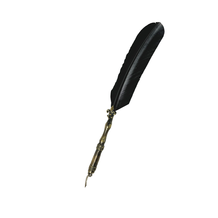 Le Potier D'Etain - Feather Ink Quills - Bronze Fleur De Lis - Papier Plume