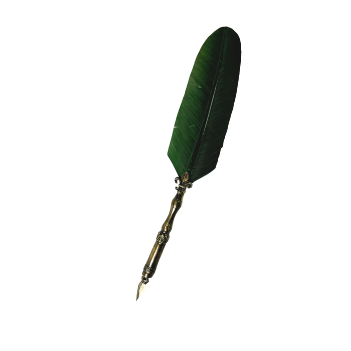 Le Potier D'Etain - Feather Ink Quills - Bronze Fleur De Lis - Papier Plume