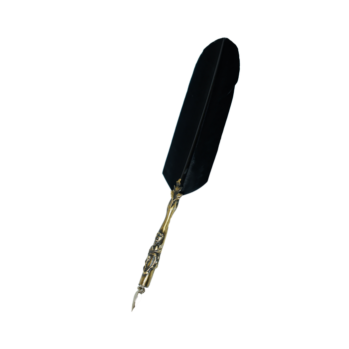 Le Potier D'Etain - Feather Ink Quills - Bronze Flower - Papier Plume
