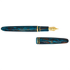 Esterbrook x BUNGUBOX Kingfisher Limited Edition Estie fountain pen with a deep blue and gold design, back view highlighting craftsmanship.