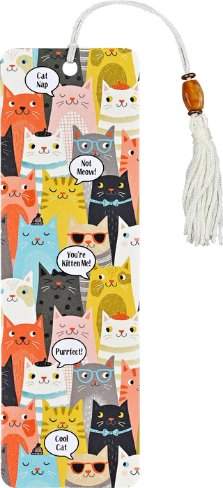 Cat's Beaded Bookmark - Papier Plume