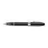 Sheaffer Legacy black fountain pen with gold accents, featuring a sleek design and a smooth ink nib.
