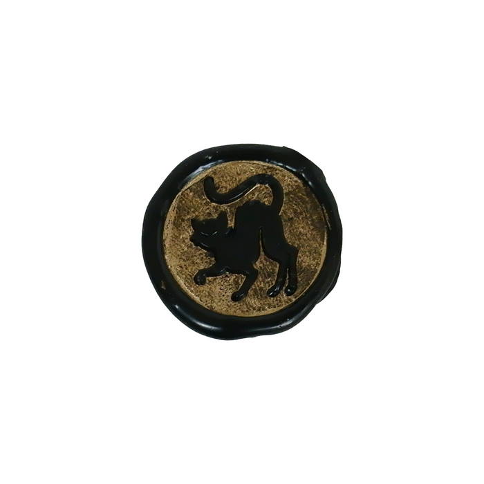 Papier Plume Halloween wax seal featuring a detailed cat design, perfect for sealing letters or decorating Halloween crafts.