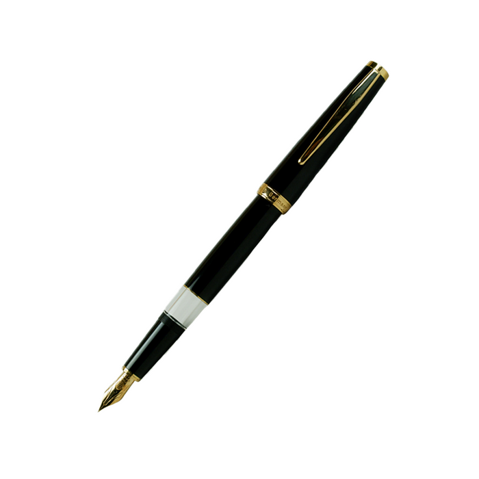 Cleo Skribent - Classic Gold - Fountain Pen - Piston - Schwarz - Papier Plume