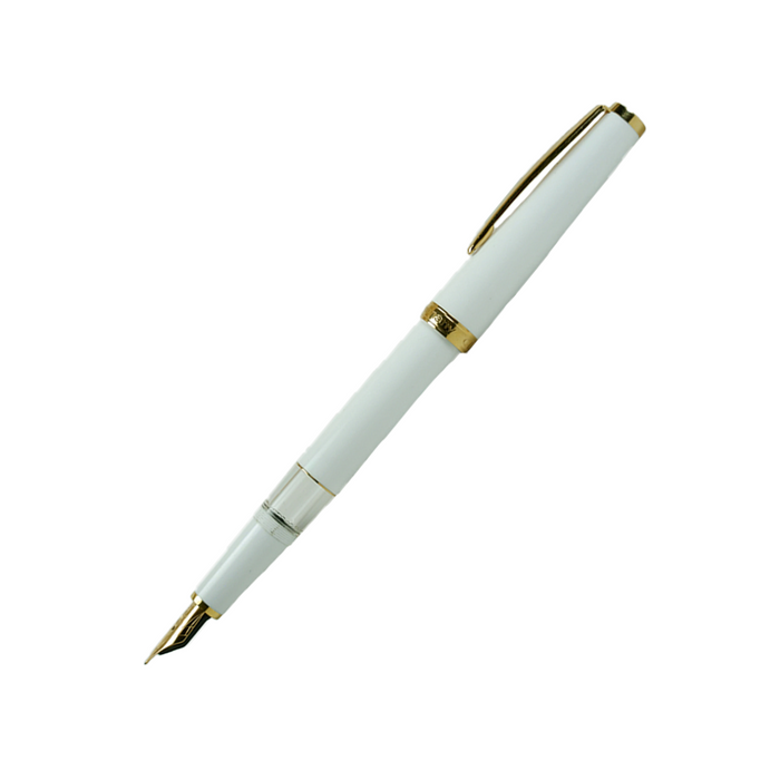 Cleo Skribent - Classic Gold - Fountain Pen - Piston - White - Papier Plume