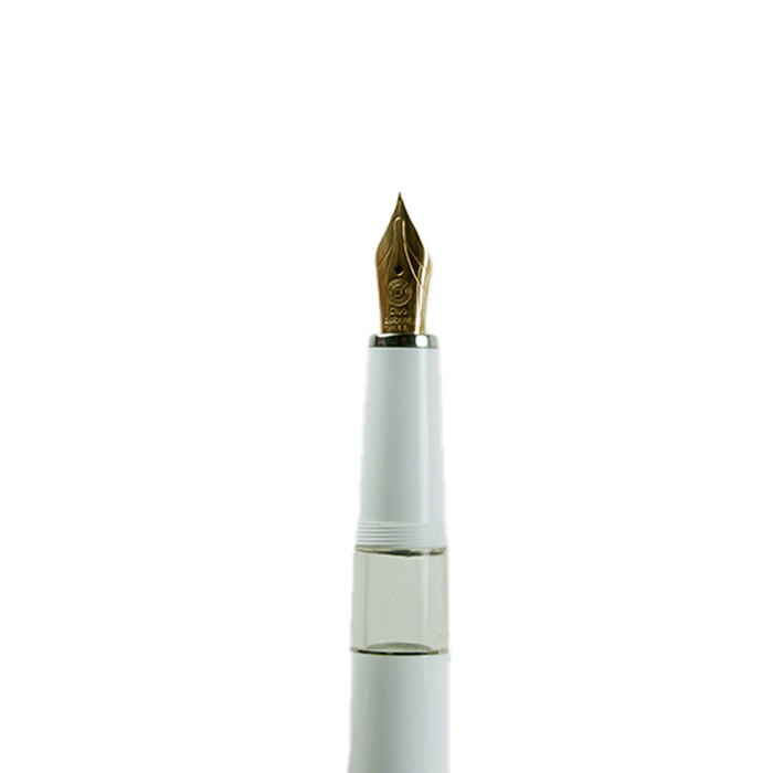 Cleo Skribent - Classic Gold Goldfeder - Fountain Pen - Piston - White - Papier Plume