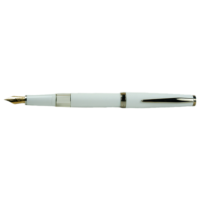 Cleo Skribent - Classic Gold Goldfeder - Fountain Pen - Piston - White - Papier Plume