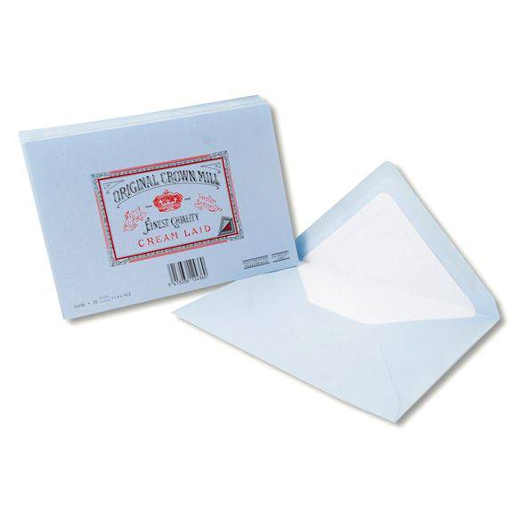 Pink Crown Mill Classic Laid Envelopes for A5 size, showcasing elegant textured paper and secure flap closure.