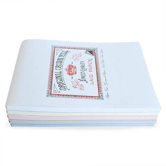 Pink Crown Mill Classic Laid A5 Writing Pads with elegant textured paper for writing and note-taking.