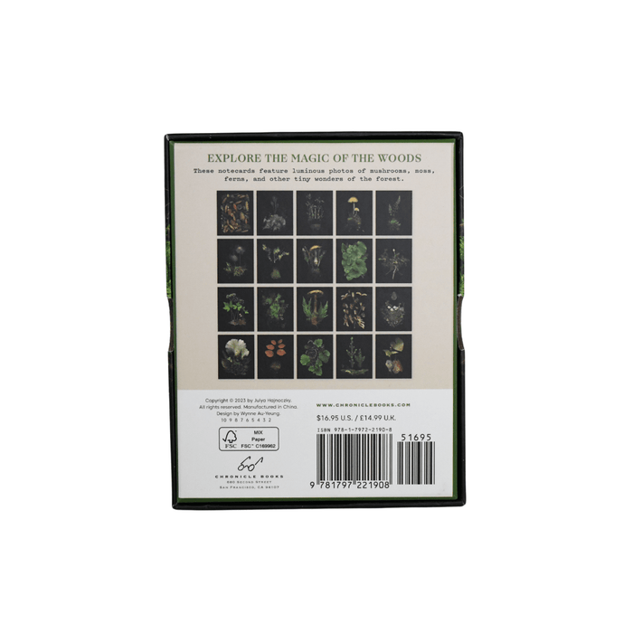 Deep Dark Forest notecards and envelopes featuring dark, forest-inspired designs on elegant paper for stationery use.