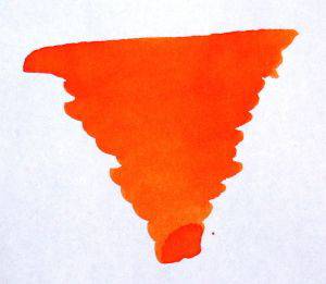 Diamine Blaze Orange bottled fountain pen ink in a 30ml glass bottle, vibrant orange ink for writing and calligraphy.