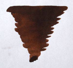 Diamine bottled fountain pen ink in Chocolate Brown, 30ml bottle with label, suitable for writing and calligraphy.