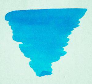 Diamine turquoise fountain pen ink in a 30ml glass bottle, vibrant blue-green ink for writing and calligraphy.