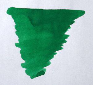 Bottle of Diamine Ultra Green fountain pen ink in a 30ml container, showcasing vibrant green ink for fountain pens.