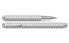 Close-up of Caran D'Ache Palladium-Coated ECRIDOR™ Avenue rollerball pen with intricate detailing and sleek design.