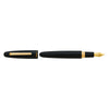 Esterbrook Estie fountain pen with ebony body and gold fittings, showcasing a luxurious writing instrument.
