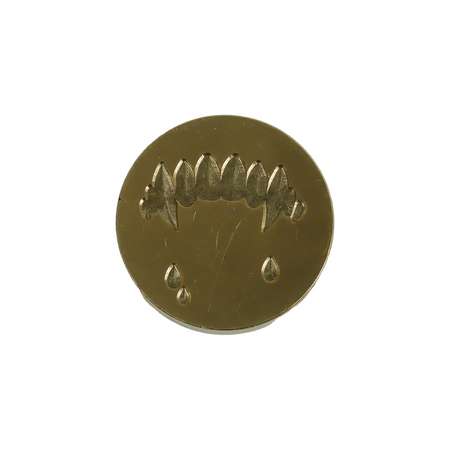 Wax seal featuring fang design by Papier Plume, showcasing a detailed, handcrafted wax seal with a fang motif.