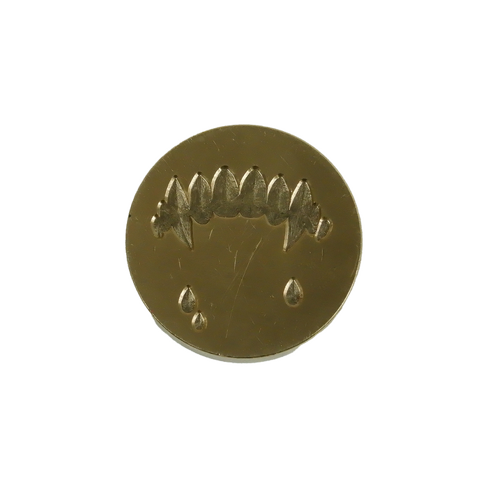 Wax seal featuring fang design by Papier Plume, showcasing a detailed, handcrafted wax seal with a fang motif.