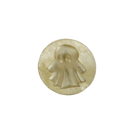 Ghost-shaped wax seal from Papier Plume Halloween wax seal collection, featuring a spooky ghost design in white wax.