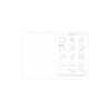 Large navy Grid & Guides journal by Princeton Architectural Press with grid-lined pages for sketching and note-taking.