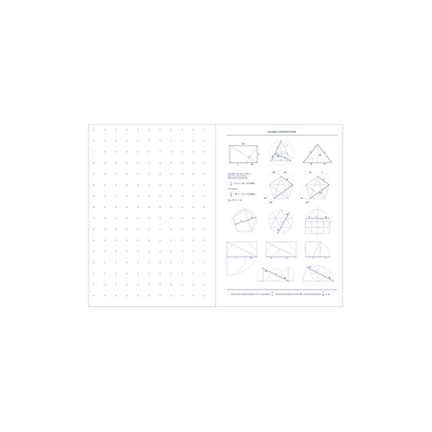Large navy Grid & Guides journal by Princeton Architectural Press with grid-lined pages for sketching and note-taking.