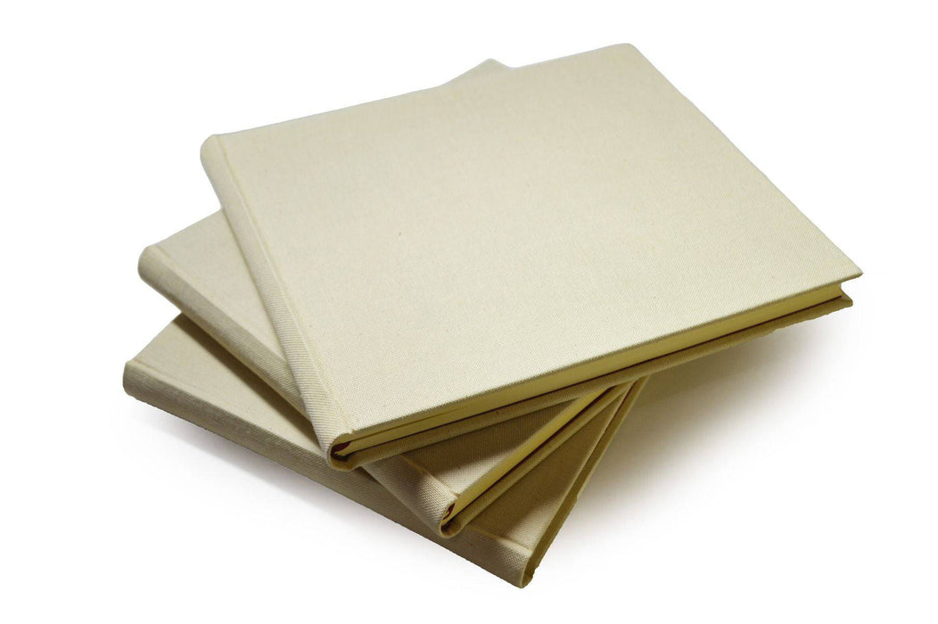 Handcrafted ll Carliglio Off-White Linen Guest Book - Large - Papier Plume