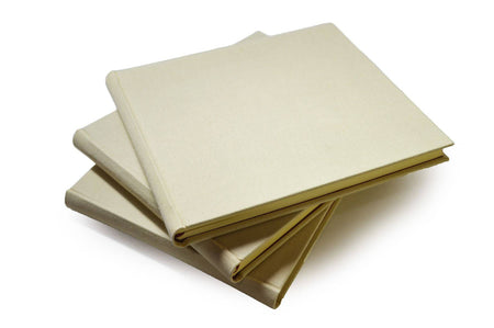 Handcrafted ll Carliglio Off-White Linen Guest Book - Large - Papier Plume