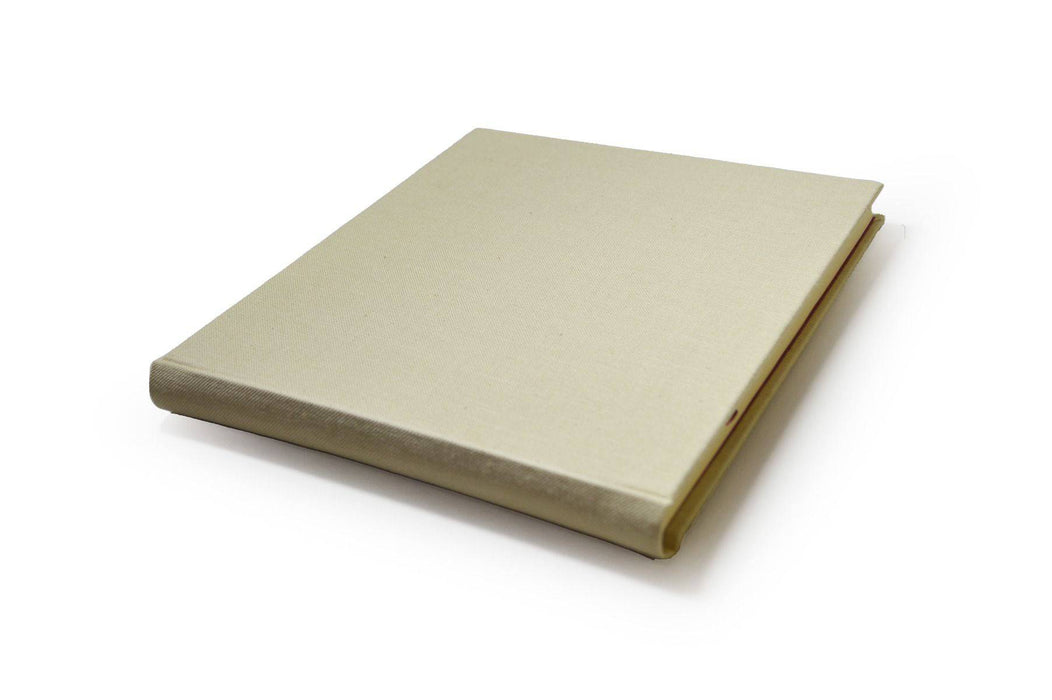Handcrafted ll Carliglio Off-White Linen Guest Book - Large - Papier Plume