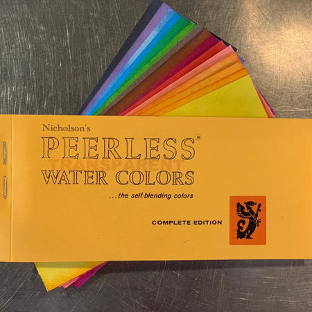 Peerless Watercolors Original 1885 Complete Edition watercolor set with vibrant paints and classic packaging.