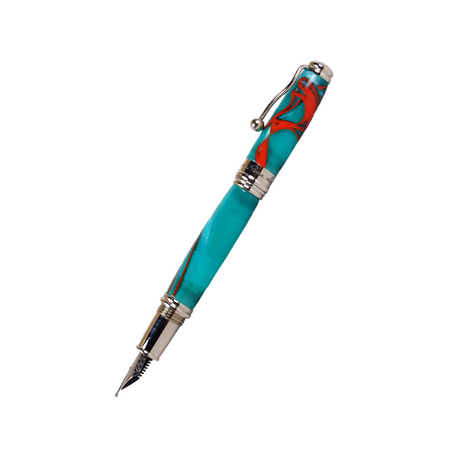Jean-Pierre Lepine - Indigo Classic Murano - Fountain Pen - Green with Red Filet - Papier Plume