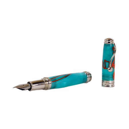 Jean-Pierre Lepine - Indigo Classic Murano - Fountain Pen - Green with Red Filet - Papier Plume