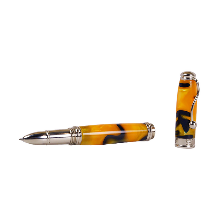 Jean-Pierre Lepine - Indigo Classic Murano - Rollerball - Yellow with Blue Filet - Papier Plume
