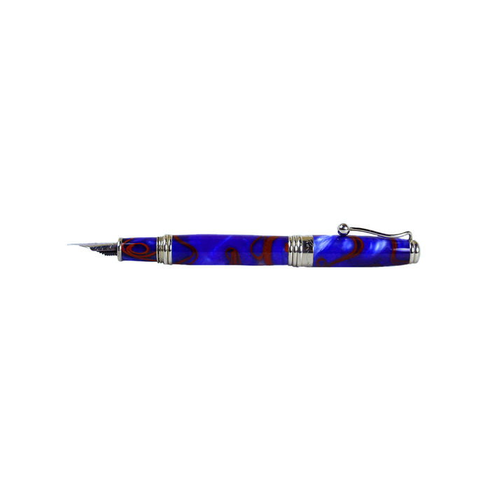 Jean-Pierre Lepine - Indigo Classic Murano - Fountain Pen - Blue with Red Filet - Papier Plume