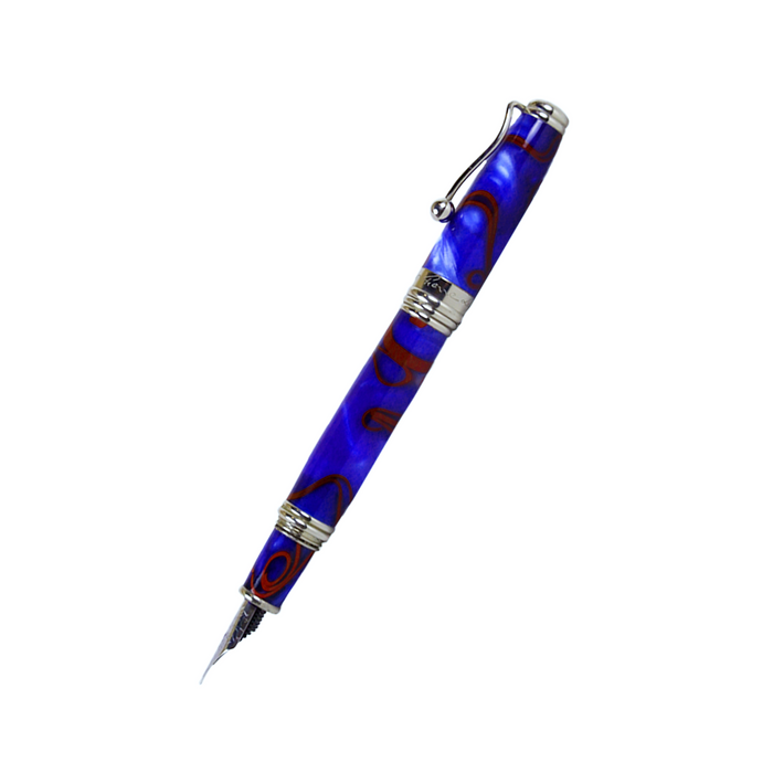 Jean-Pierre Lepine - Indigo Classic Murano - Fountain Pen - Blue with Red Filet - Papier Plume