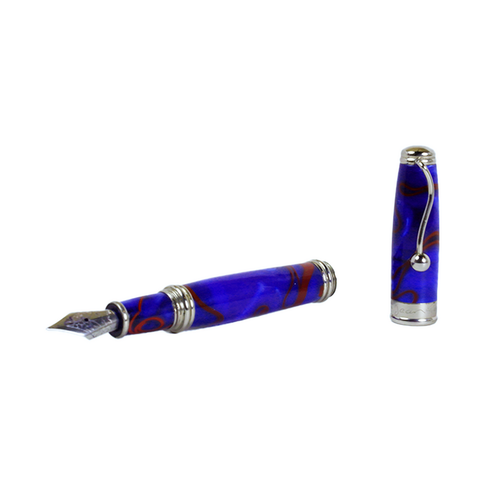 Jean-Pierre Lepine - Indigo Classic Murano - Fountain Pen - Blue with Red Filet - Papier Plume