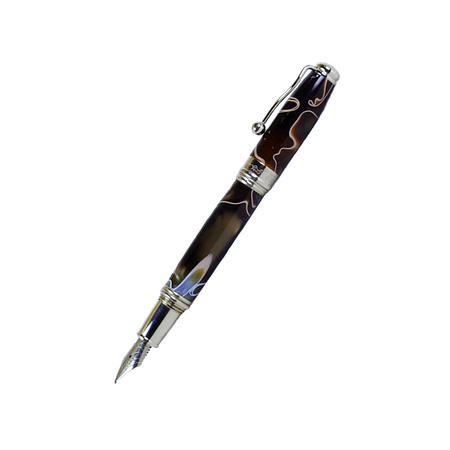 Jean-Pierre Lepine - Indigo Classic Murano - Fountain Pen - Brown with Beige Filet - Papier Plume