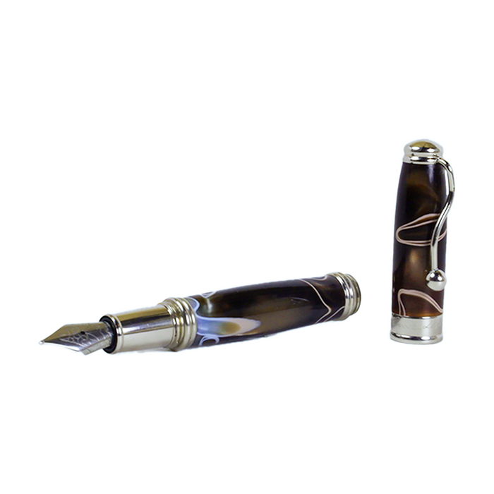 Jean-Pierre Lepine - Indigo Classic Murano - Fountain Pen - Brown with Beige Filet - Papier Plume