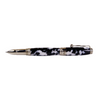 Jean-Pierre Lepine Indigo Classic Murano rollerball pen with black and white design, sleek and elegant writing instrument.