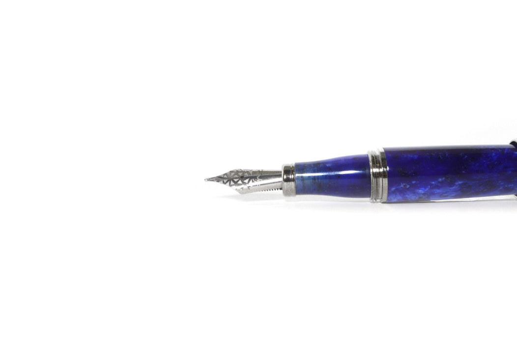 Jean-Pierre Lepine - Winston - Fountain Pen - Blue with Chrome Accessory - Papier Plume