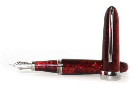 Jean-Pierre Lepine - Winston - Fountain Pen - Red with Chrome Accessory - Papier Plume