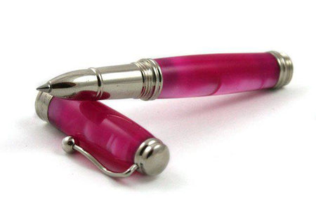 Jean-Pierre Lepine Indigo Classic Murano rollerball pen with pink accents, featuring a sleek design and elegant craftsmanship.
